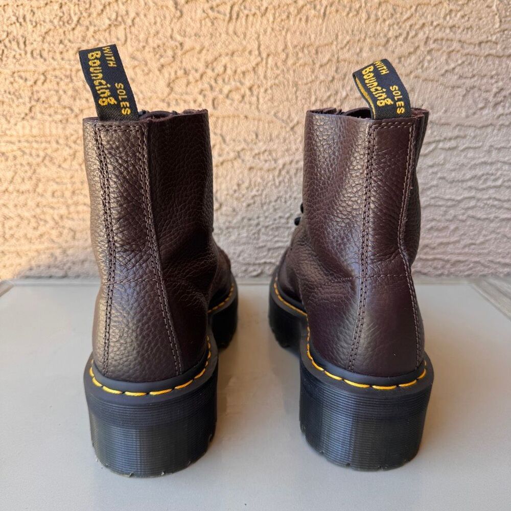 Dr. Martens Sinclair Boot Women 8US/39EU Dark Brown Milled Napa Leather Platform - Picture 4 of 14